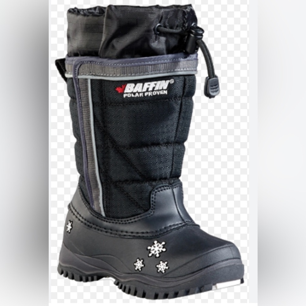 Baffin “Cheree” Polar Proven Black Insulated Snow Boots Size 5 Youth Unisex